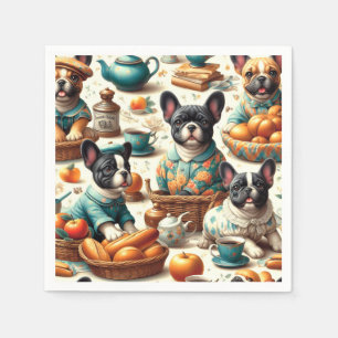 Guardanapo De Papel Vintage French Bulldog Seamless