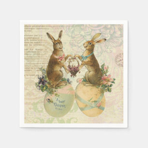 Guardanapo De Papel Vintage French Easter Bunnies