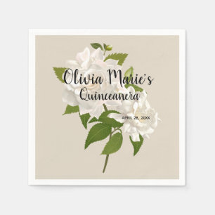 Guardanapo De Papel Vintage Gardenia Botânica Quinceñera Floral