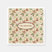 Vintage Gingerbird Man & Christmas Trees Custom