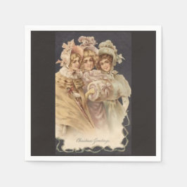 Guardanapo De Papel Vintage Girls Victorian Christmas Paper Napkins