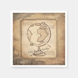 Guardanapo De Papel Vintage Globe. Presente do professor de Geografia
