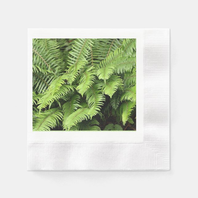 Guardanapo De Papel Vintage Green Fern Paper Napkin (Frente)
