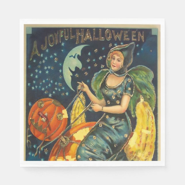 Guardanapo De Papel Vintage Halloween Poster (Frente)