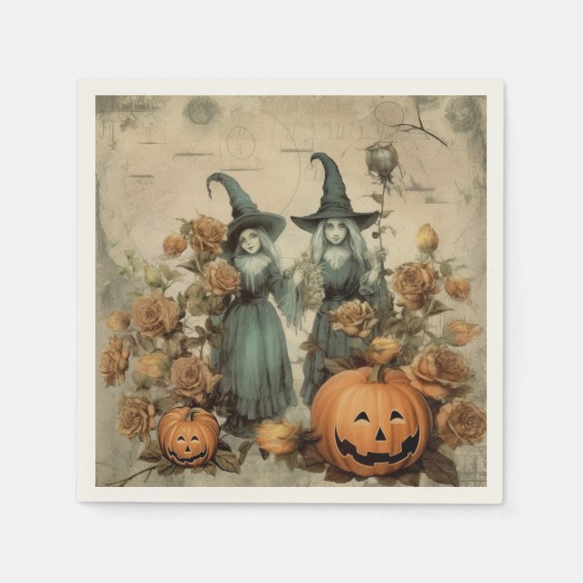 Guardanapo De Papel Vintage Halloween Witchcraft (6) (Frente)