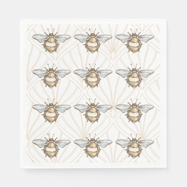Guardanapo De Papel Vintage Honey Bee (Frente)