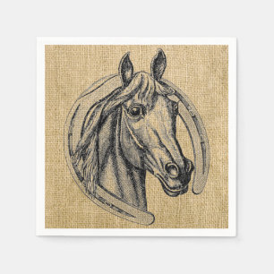 Guardanapo De Papel Vintage Horse Cameo Cocktail Napkins