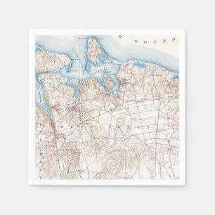 Guardanapo De Papel Vintage Huntington Northport Long Island Nova York