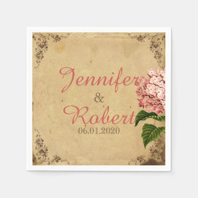 Guardanapo De Papel Vintage Hydrangea Wedkin (Frente)