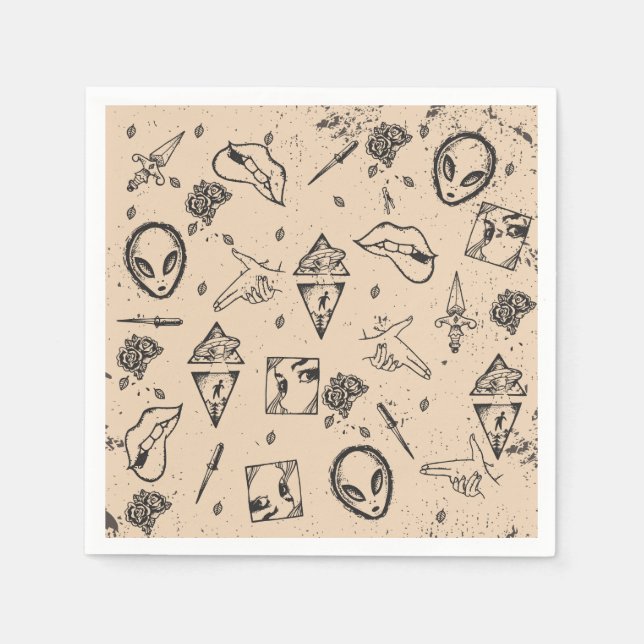 Guardanapo De Papel Vintage Ink Fusion-Muster (Frente)
