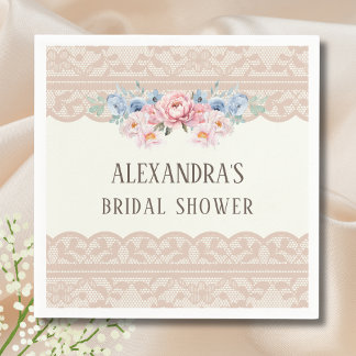 Guardanapo De Papel Vintage Ivory Floral Vintage Lace Bridal Shower