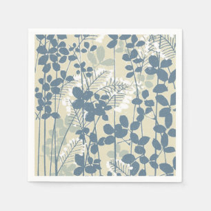 Guardanapo De Papel Vintage Japonês Azul Botânico: Samambaia de Folha