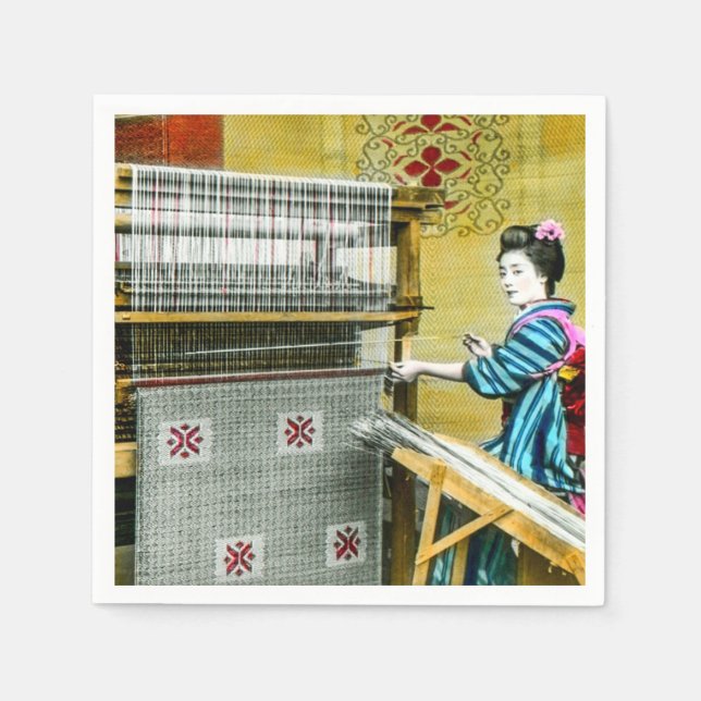 Guardanapo De Papel Vintage japonesa usando uma serra (Frente)