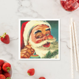 Guardanapo De Papel Vintage Jolly Santa Claus Face
