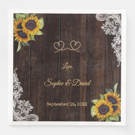 Guardanapo De Papel Vintage Lace Rope Nós Ligamos O Nó Girassóis