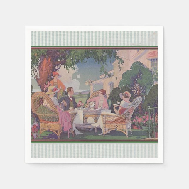 Guardanapo De Papel Vintage Lawn Reunindo Cocktail Napkins (Frente)