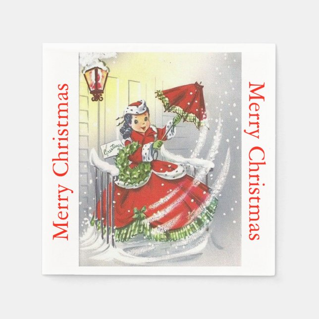 Guardanapo De Papel Vintage Little Miss Natal (Frente)