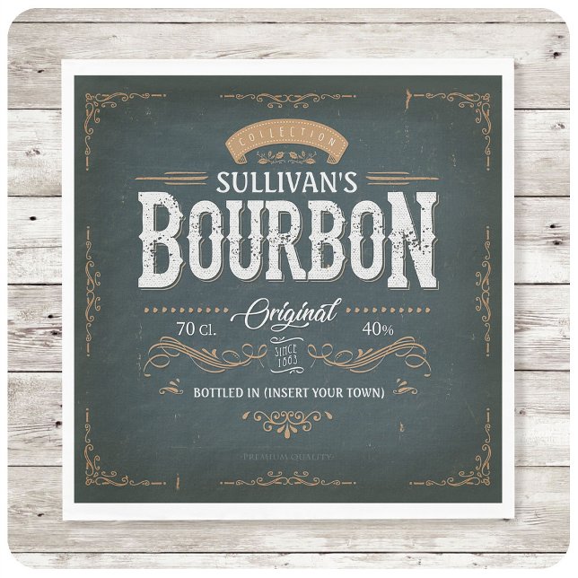 Guardanapo De Papel Vintage Look ADD NAME American Bourbon Whiskey Bar (Criador carregado)
