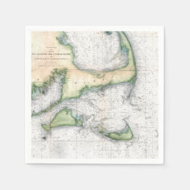 Guardanapo De Papel Vintage Map Cape Cod, Nantucket Martha's Vineyard