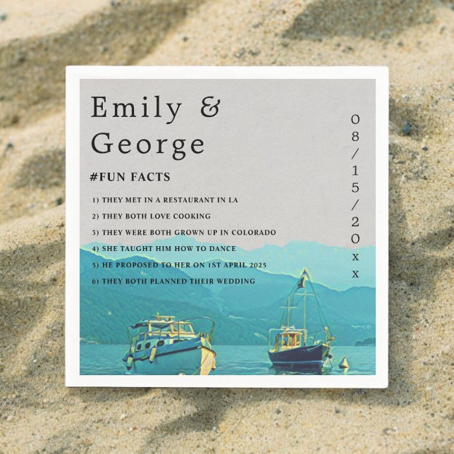 Guardanapo De Papel Vintage marinho mar destino casamento (Criador carregado)