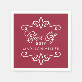 Guardanapo De Papel Vintage Maroon | Graduação Napkins