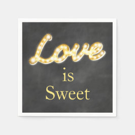Guardanapo De Papel Vintage Marquee Lights Love is Sweet - Chalkboard