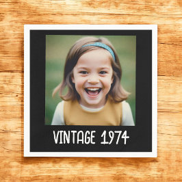 Guardanapo De Papel Vintage Milestone Aniversário Foto Keepsasak