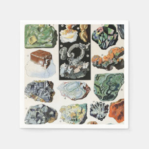 Guardanapo De Papel Vintage Minerals Rocks Geology