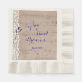 Guardanapo De Papel Vintage Music Sheet & Lace Weds