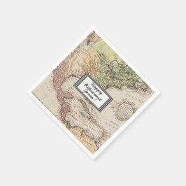 Guardanapo De Papel Vintage North America Map Personalization Retireme