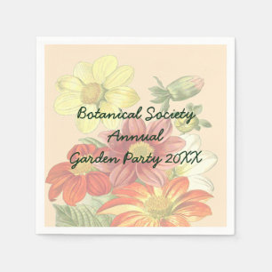Guardanapo De Papel Vintage Orange and Yellow Flowers Garden Party