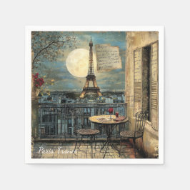 Guardanapo De Papel Vintage Paris Eiffel Tower Romantic Travel Art