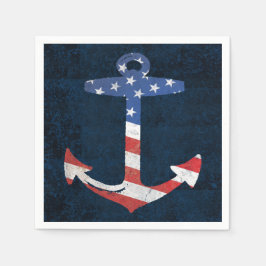 Guardanapo De Papel Vintage Patriotic American Flag Anchor Náutico dos