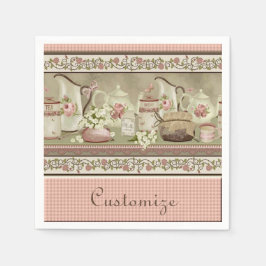 Guardanapo De Papel Vintage Peach Tea & Rosa Napkins