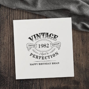 Guardanapo De Papel Vintage Personalizada Idade para Perfecção Anive