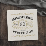 Guardanapo De Papel Vintage Personalizada Idade para Perfeição<br><div class="desc">Ouro preto e ouro divertido envelhecido à perfeição em guardanapos de aniversário adultos,  excelente para qualquer celebração de aniversário de idade,  ou outras ocasiões. Personalize-o com seu próprio nome e texto.</div>