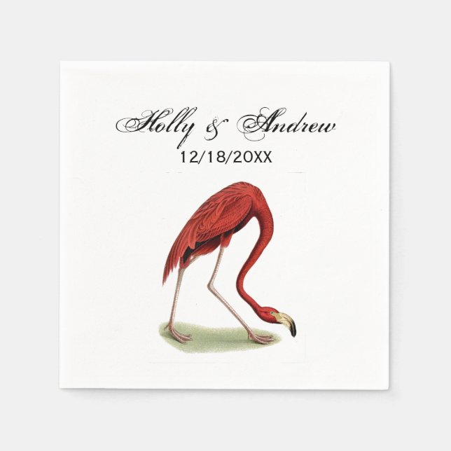 Guardanapo De Papel Vintage Pink Flamingo #1 (Frente)
