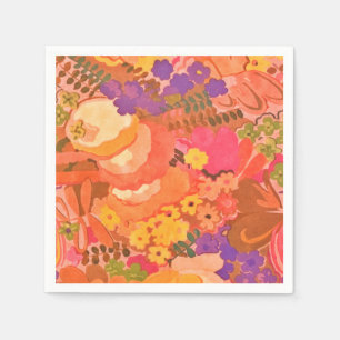 Guardanapo De Papel Vintage Pink Flowers Botanical Watercolor