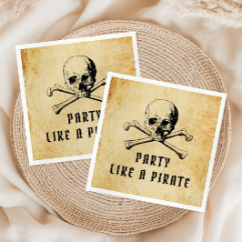 Guardanapo De Papel Vintage Pirata Party Skull & Bones Halloween