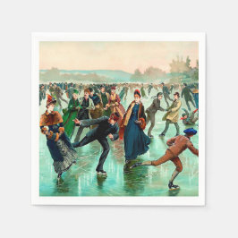 Guardanapo De Papel Vintage: Pista de gelo vitoriana