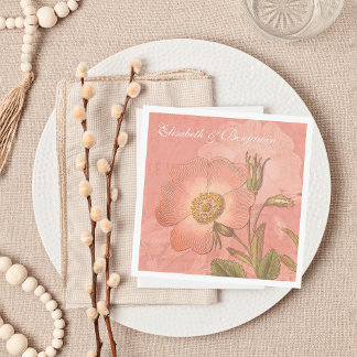 Guardanapo De Papel Vintage Primrose Pink Weding Elegante