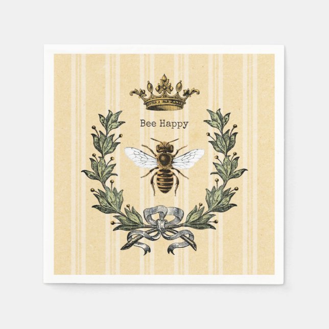 Guardanapo De Papel Vintage Queen Bee Happy (Frente)