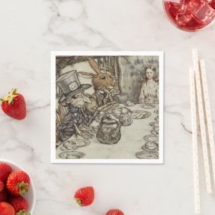 Guardanapo De Papel Vintage Rackham Mad Tea Party Alice no País das Ma
