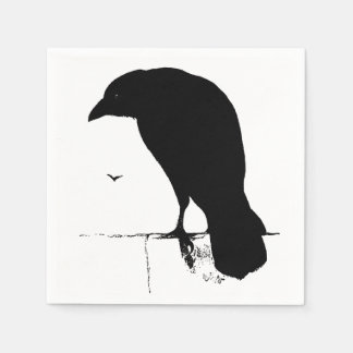 Guardanapo De Papel Vintage Raven Silhouette Retro Gótico Ravens Crow