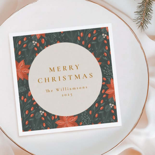 Guardanapo De Papel Vintage Red Botanical Greenerescer Personalizado (Criador carregado)