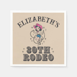 Guardanapo De Papel Vintage Retro Cowgirl 30th Birthday Party