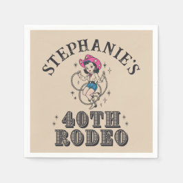 Guardanapo De Papel Vintage Retro Cowgirl 40th Birthday Party