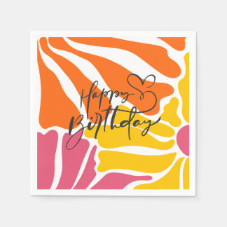 Guardanapo De Papel Vintage Retro Flowers Elegante e Colorida Aniversá