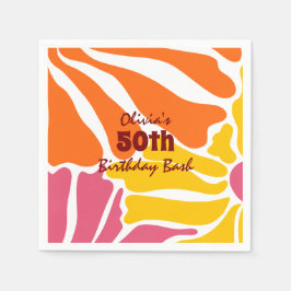 Guardanapo De Papel Vintage Retro Flowers Elegante e Colorida Aniversá