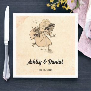 Guardanapo De Papel Vintage Retro Funny Bride Rustic Old Comic Wedding